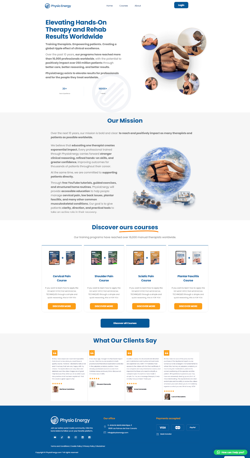 Physioenergy — piattaforma di formazione per fisioterapisti