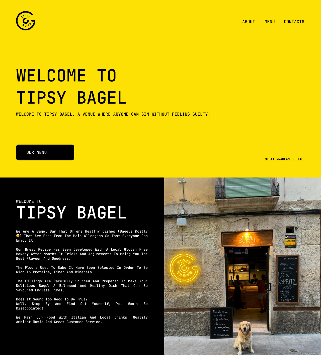 TipsyBagel — brand identity per bagel & cocktail bar mediterraneo ad Alicante
