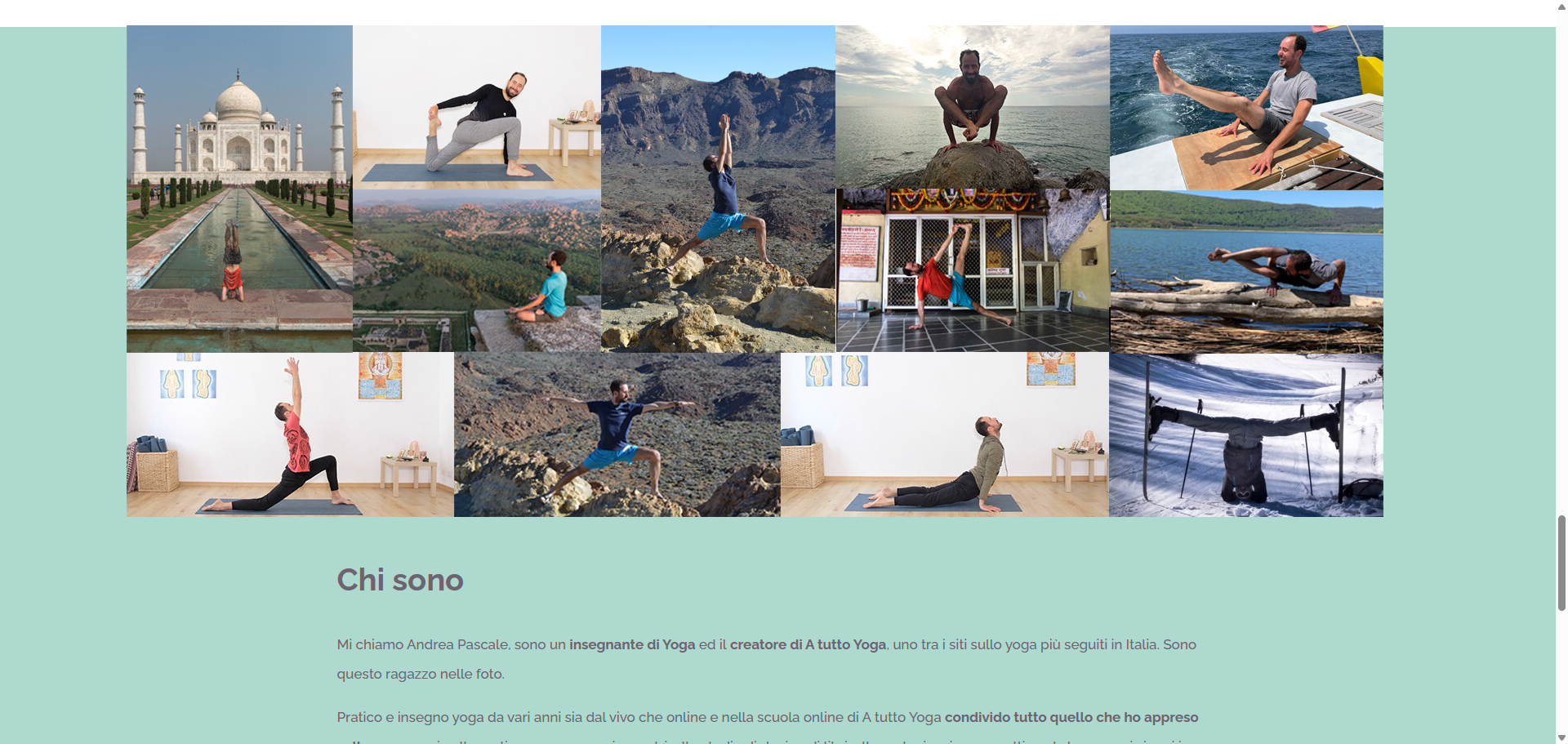 A Tutto Yoga — sezione Chi sono di Andrea Pascale